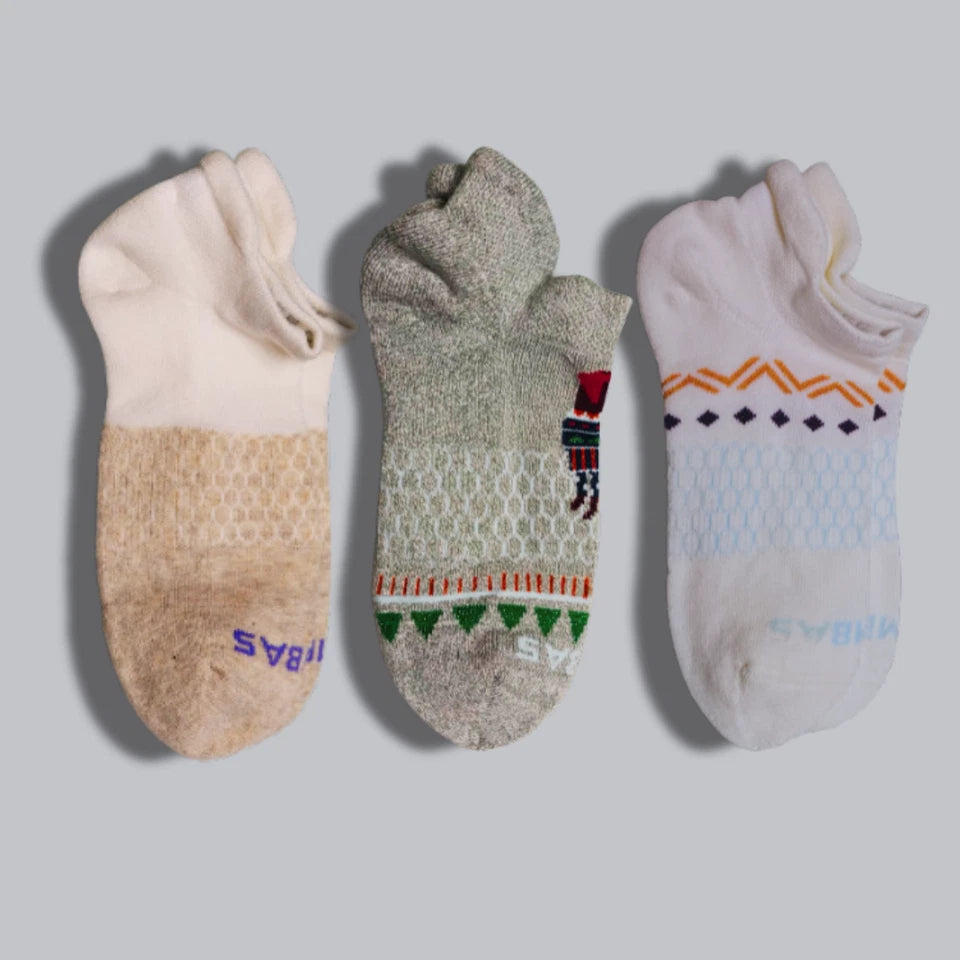 3 PAIR Women's Tri-Block Bombas Socks🧦 S, M, L (Multi Colors) [100% AUTHENTIC]