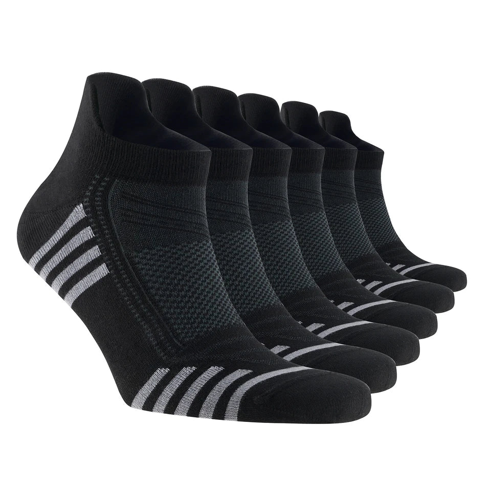 Mens Bamboo Ankle Socks with Heel Tab Low Cut Thin Athletic Performance 6 pairs