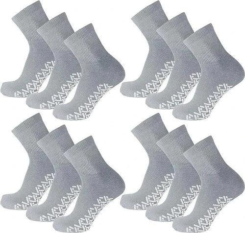 3-12 Pairs Men's Ankle Gripper Non Skid Diabetic Socks Non Binding Loose Fit Top