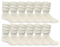 Yacht & Smith 12 Pairs Men's Cotton Extra Heavy Slouch Socks, Boot Sock, (10-13)